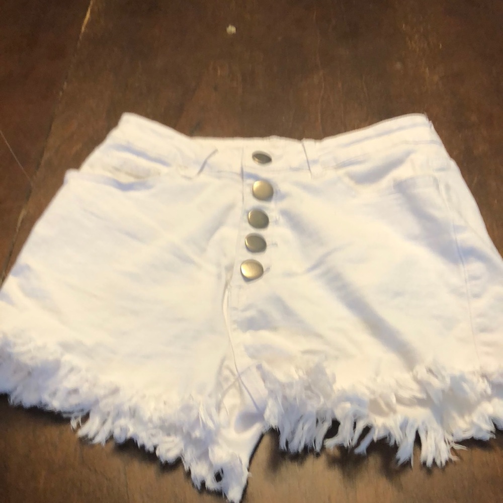White jean shorts
